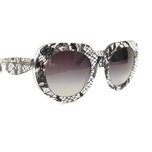 Dolce & Gabbana Black Lace Round Sunnies Shades
